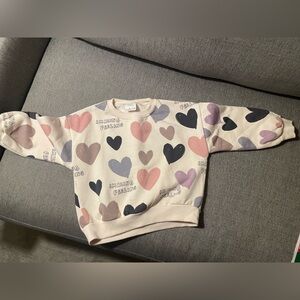 Zara Heart Patterned Sweatshirt